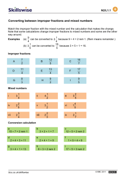Converting between improper fractions and mixed numbers