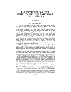unexceptional for once: austerity and food rationing in israel, 1939