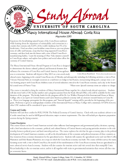 Maxcy International House Abroad: Costa Rica