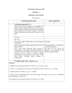 The Bombay Stamp Act, 1958 1[Schedule &ndash; I Stamp