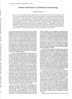 Pattern and Purpose in Historical Archaeology