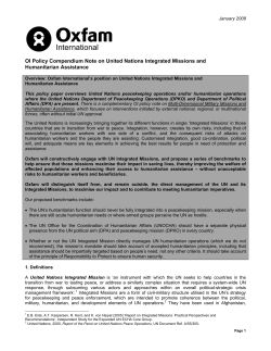 OI Policy Compendium Note on Humanitarian