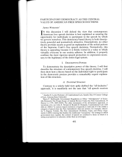 PARTICIPATORY DEMOCRACY AS THE CENTRAL VALUE OF