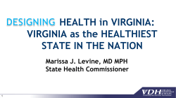 CREATING A POPULATION HEALTH PLAN FOR VIRGINIA
