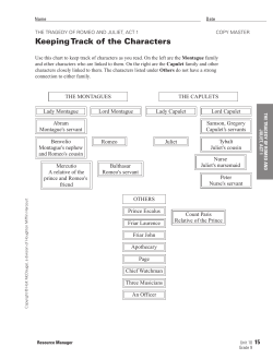 Keeping Track of the Characters