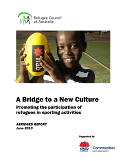 A Bridge to a New Culture - The Refugee Council of Australia
