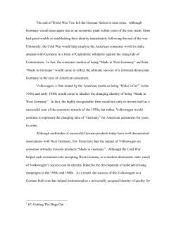 The end of World War Two left the German Nation in total ruins