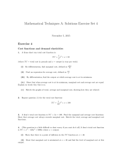 Mathematical Techniques A: Solutions Exercise Set 4