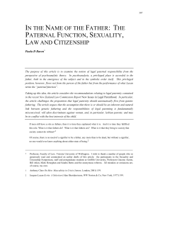 in the name of the father: the paternal function, sexuality, law and