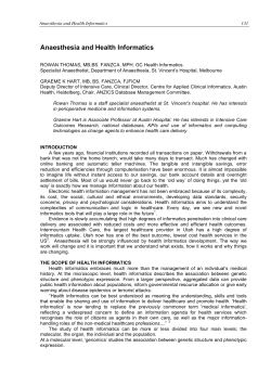 Anaesthesia and Health Informatics