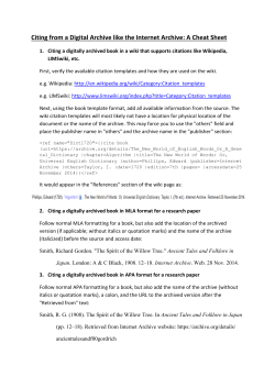 Citing from a Digital Archive like the Internet