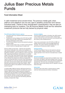 Julius Baer Precious Metals Funds