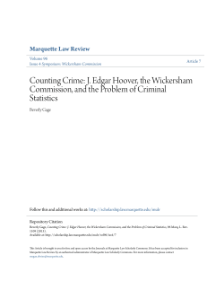 Counting Crime: J. Edgar Hoover, the Wickersham Commission, and