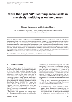 learning social skills in massively multiplayer online games