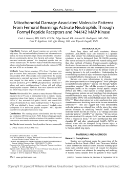Mitochondrial Damage Associated Molecular Patterns From Femoral