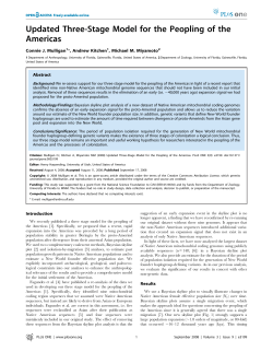 Updated Three-Stage Model for the Peopling of the Americas