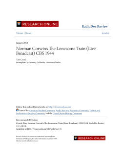 Norman Corwin`s The Lonesome Train