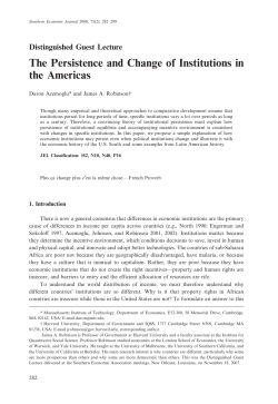 The Persistence and Change of Institutions in the Americas