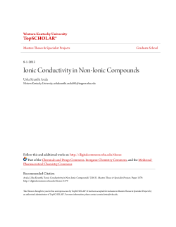 Ionic Conductivity in Non-Ionic Compounds - TopSCHOLAR
