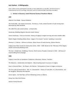 Jack Switzer: A Bibliography - Jewish Historical Society of Southern