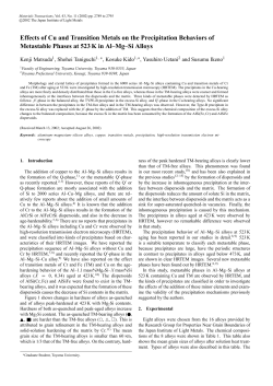 Effects of Cu and Transition Metals on the Precipitation Behaviors of
