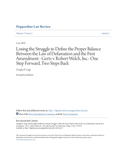 Losing the Struggle to Define the Proper Balance Between the Law