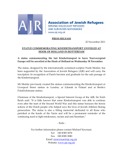 Statue to the Kindertransport unveiled in Holland