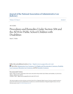 Procedures and Remedies Under Section 504 and the ADA for