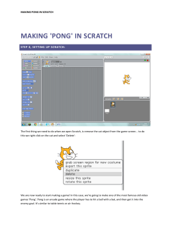 MAKING `PONG` IN SCRATCH