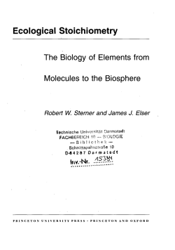 Ecological Stoichiometry