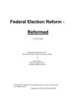 Federal Election Reform - Reformed