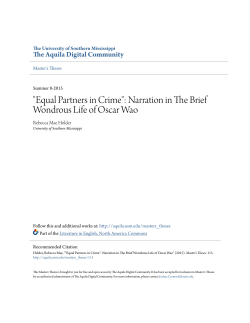 "Equal Partners in Crime": Narration in The Brief Wondrous Life of