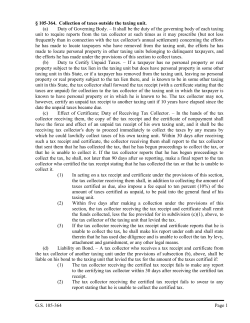 G.S. 105-364 Page 1 &sect; 105-364. Collection of taxes outside the