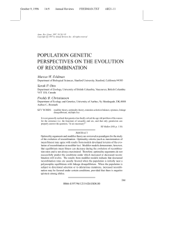 population genetic perspectives on the evolution of