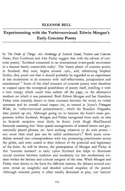 Experimenting with the Verbivocovisual: Edwin Morgan`s Early