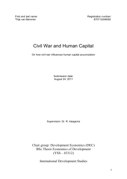 Civil War and Human Capital - Wageningen UR E
