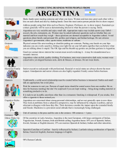 CONDUCTING BUSINESS WITH PEOPLE FROM ARGENTINA