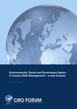 Environmental, Social and Governance factors in Country Risk