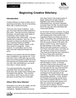 Beginning Creative Stitchery - Kenton County Extension