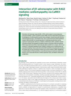 Interaction of &beta;1-adrenoceptor with RAGE mediates cardiomyopathy