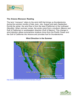 The Arizona Monsoon Reading The term &ldquo;monsoon&rdquo; refers to the