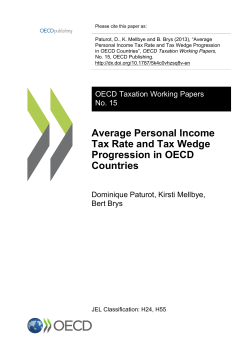 Average Personal Income Tax Rate and Tax Wedge Progression in