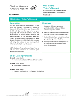 Ohio`s Learning Standards Ohio Indians: `Points` of Interest