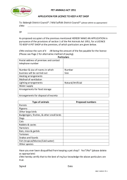 Pet Shop application form - Mid Suffolk District Council