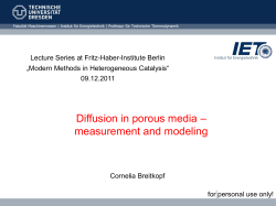 Diffusion in porous media &ndash; measurement and