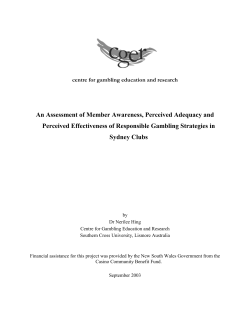 An Assessment of Member Awareness, Perceived Adequacy and