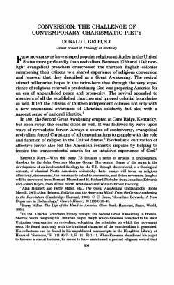 conversion: the challenge of contemporary charismatic piety