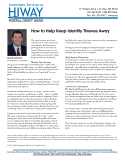 How to Help Keep Identity Thieves Away