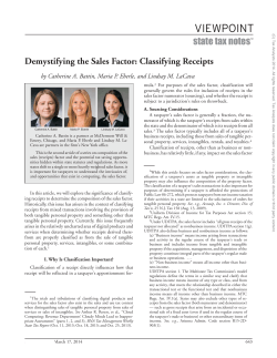 Demystifying the Sales Factor: Classifying Receipts