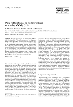 Pulse-width influence on the laser-induced - Max-Born